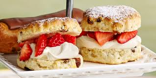 Scone with Strawberries and Cream